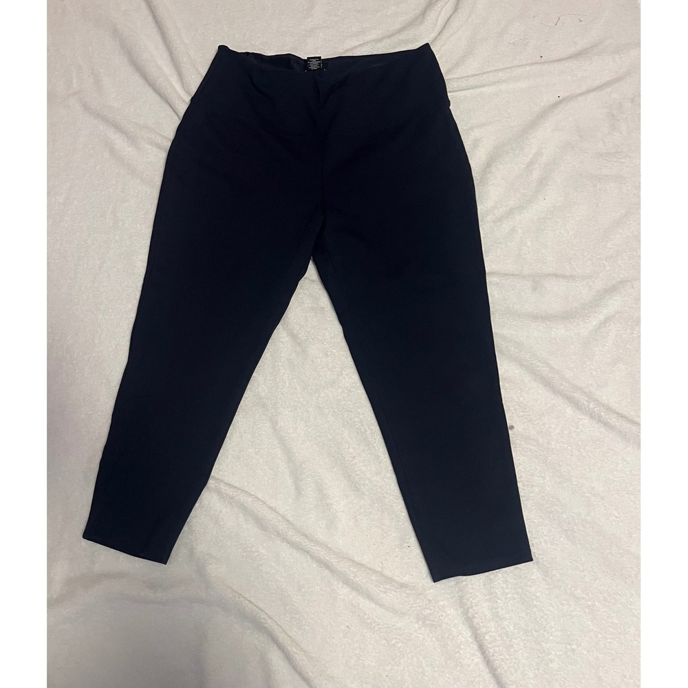 Jones & Co Jones New York Womens 1X Navy Blue Cropped Tapered Pull On Pants